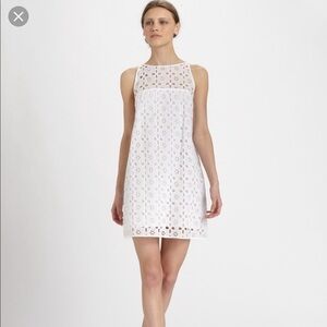 Milly White Eyelet Shift Dress
